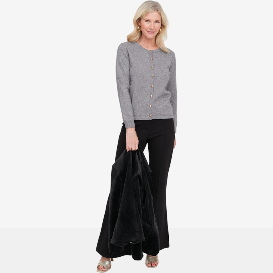 Image 137760_HGY.jpg, Product 137-760 / Price $89.99, Brian Bailey Gold Button Knit Crew Cardigan from Brian Bailey on TSC.ca's Fashion department