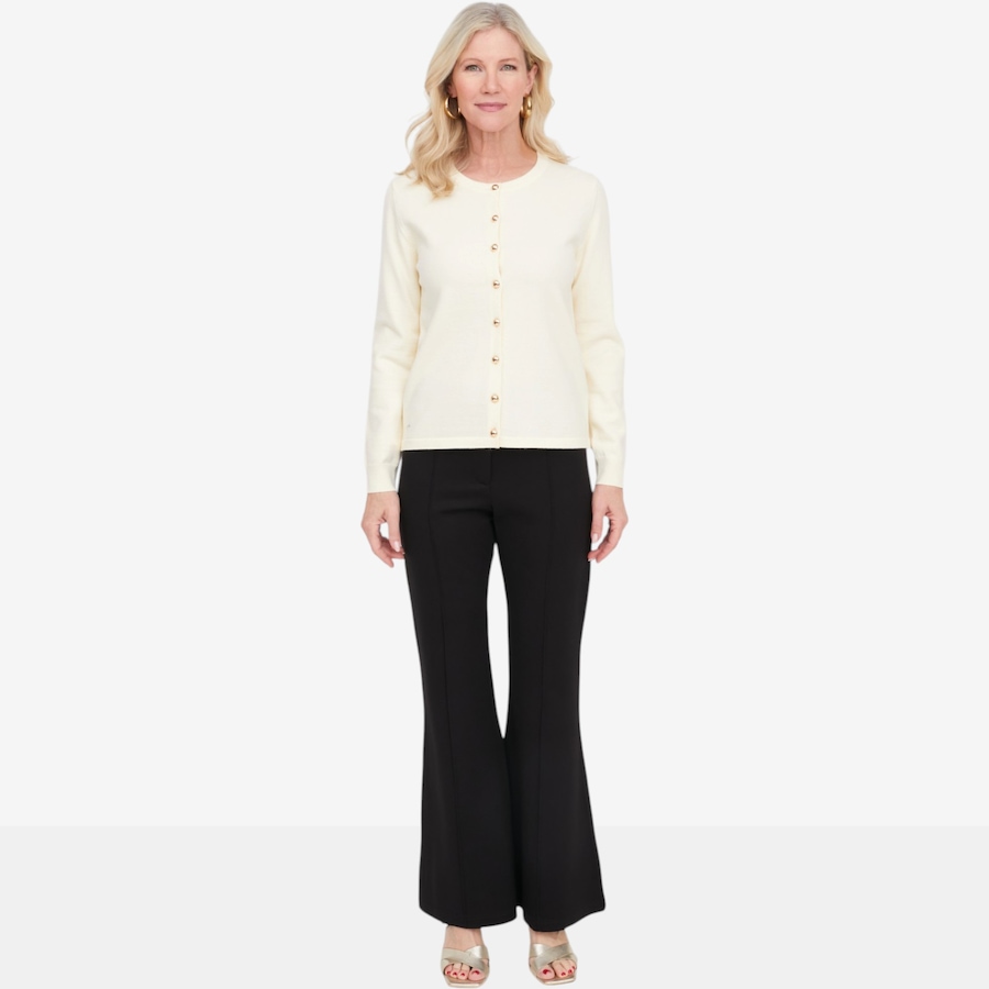 Image 137760_IVR.jpg, Product 137-760 / Price $89.99, Brian Bailey Gold Button Knit Crew Cardigan from Brian Bailey on TSC.ca's Fashion department