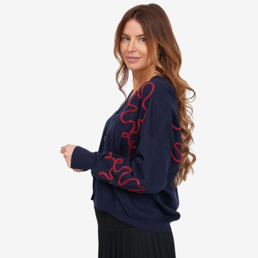 Image 146233_ALTMORE1.jpg, Product 146-233 / Price $99.99, Red Coral Floral Motif V-Neck Cardigan from Red Coral Fashions on TSC.ca's Fashion department