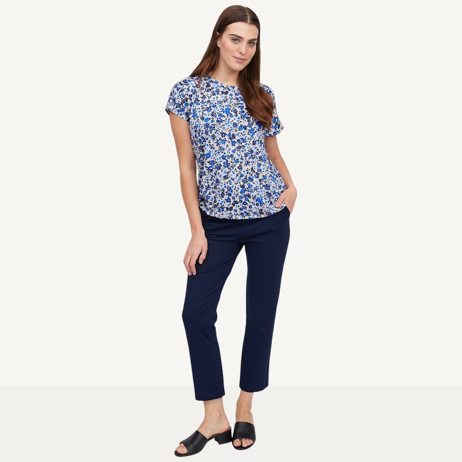 Kim & Co. Printed Brazil Knit Relaxed Short Dolman Sleeve Top - TSC.ca