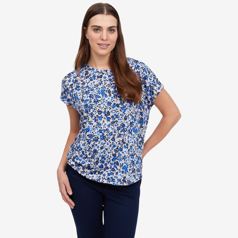 Image 199891_BLMU.jpg, Product 199-891 / Price $34.88, Kim & Co. Printed Brazil Knit Relaxed Short Dolman Sleeve Top from Kim & Co. on TSC.ca's Fashion department
