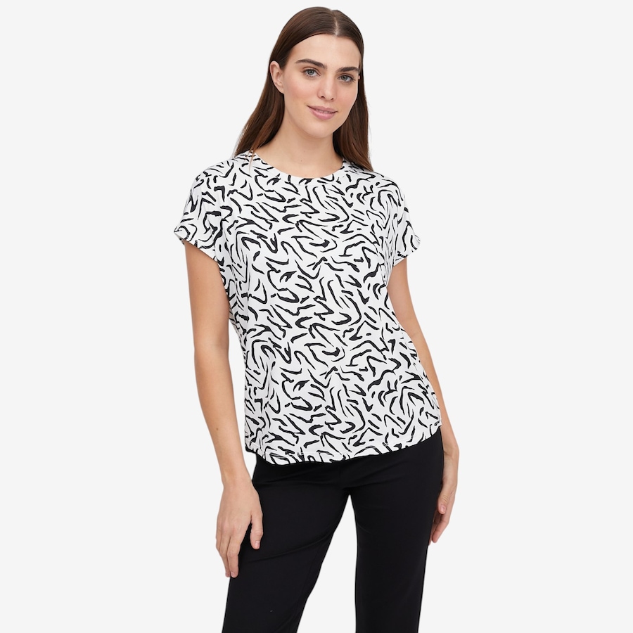 Image 199891_EUBLK.jpg, Product 199-891 / Price $34.88, Kim & Co. Printed Brazil Knit Relaxed Short Dolman Sleeve Top from Kim & Co. on TSC.ca's Fashion department