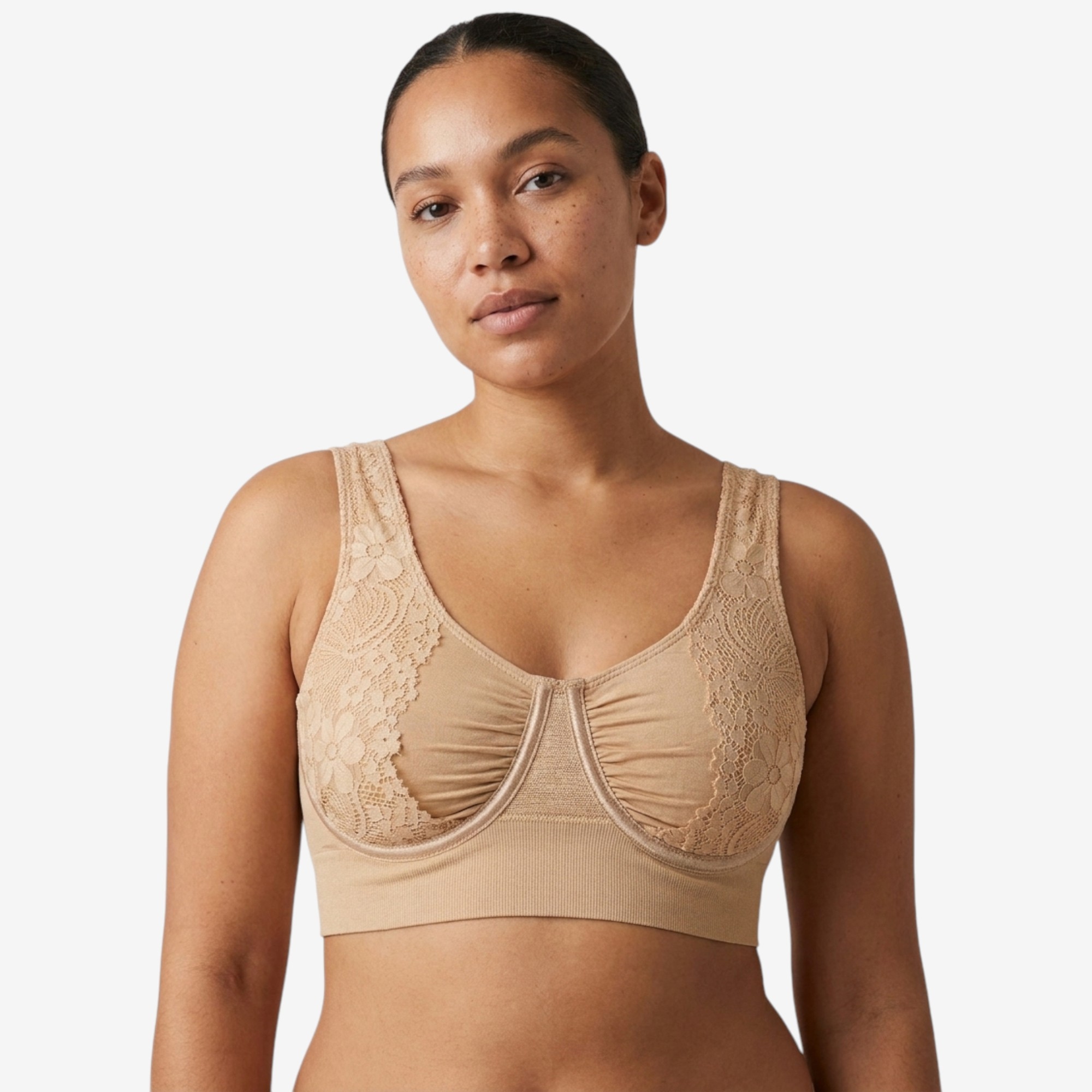 Rhonda Shear Seamless Underwire Bra with Lace Sling - TSC.ca
