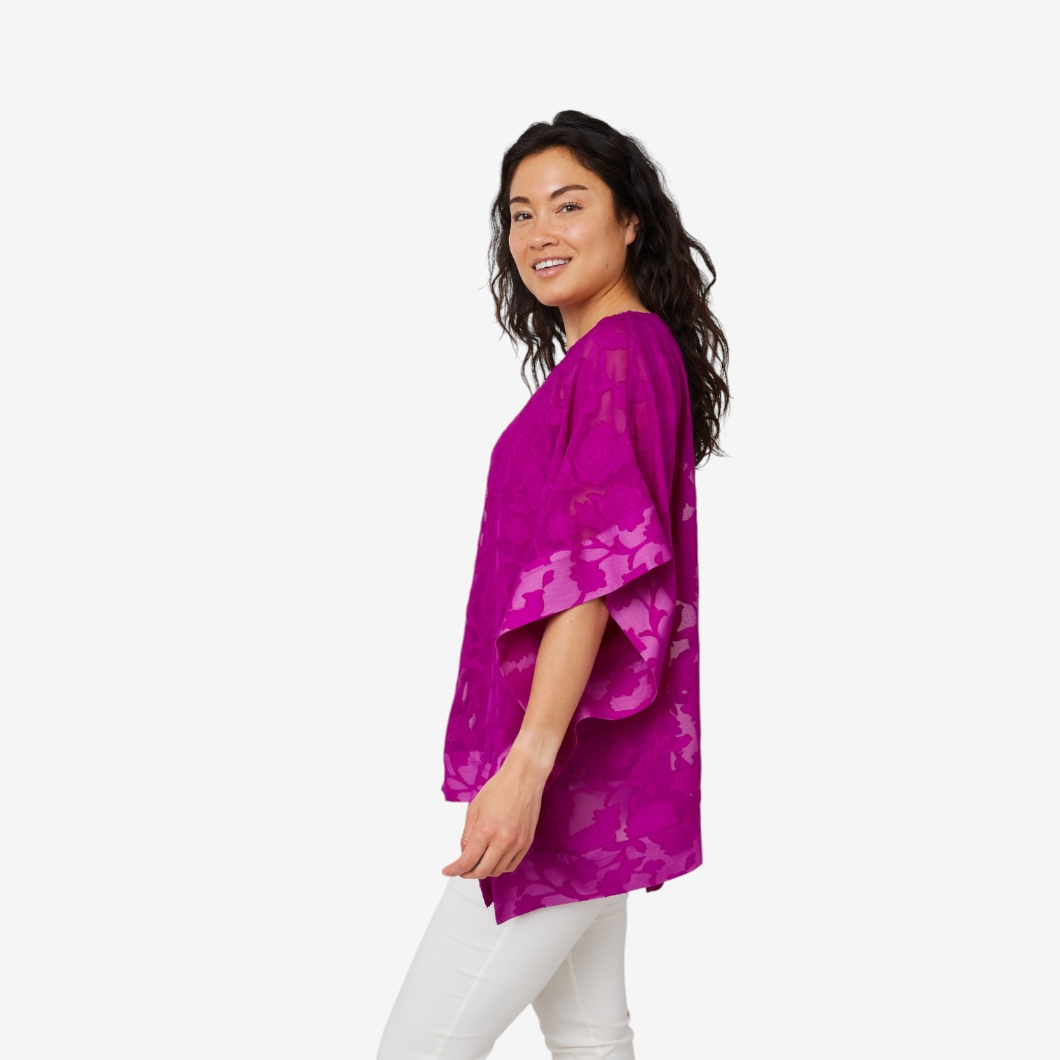 LEONARD♡トップスsize40 Nina Leonard V-Neck Elbow Sleeve Top with Bermuda Short (2