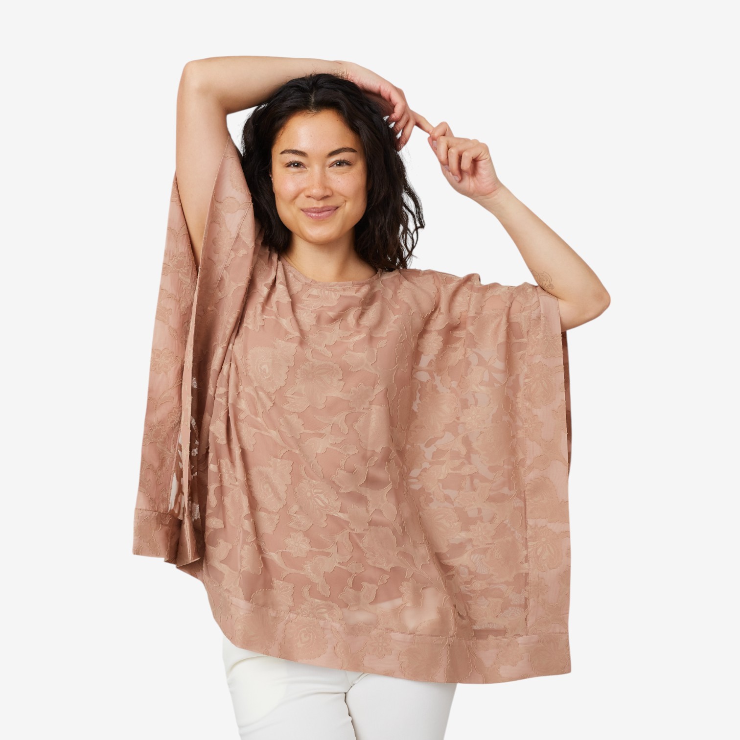 Nina Leonard Boatneck Jacquard Chiffon Kimono Top - TSC.ca Nina Leonard Boatneck Jacquard Chiffon Kimono Top - TSC.ca