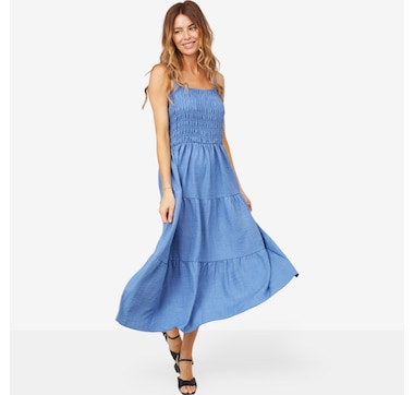 Hailey Lyn Smocked Bodice Midi Dress