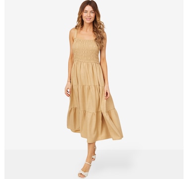 Hailey Lyn Smocked Bodice Midi Dress