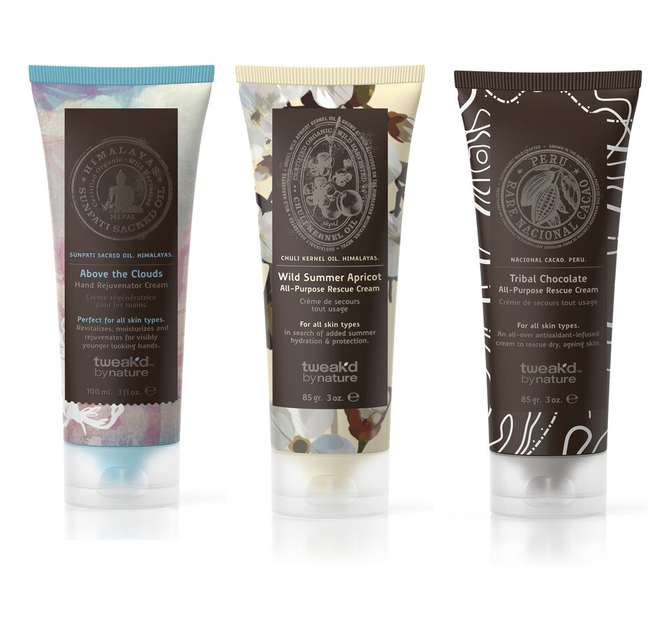 Image 203652_MTI.jpg, Product 203-652 / Price $46.00, Tweak'd by Nature Rare Treasures All-Purpose Rescue Cream Trio from Tweak'd by Nature on TSC.ca's Beauty department