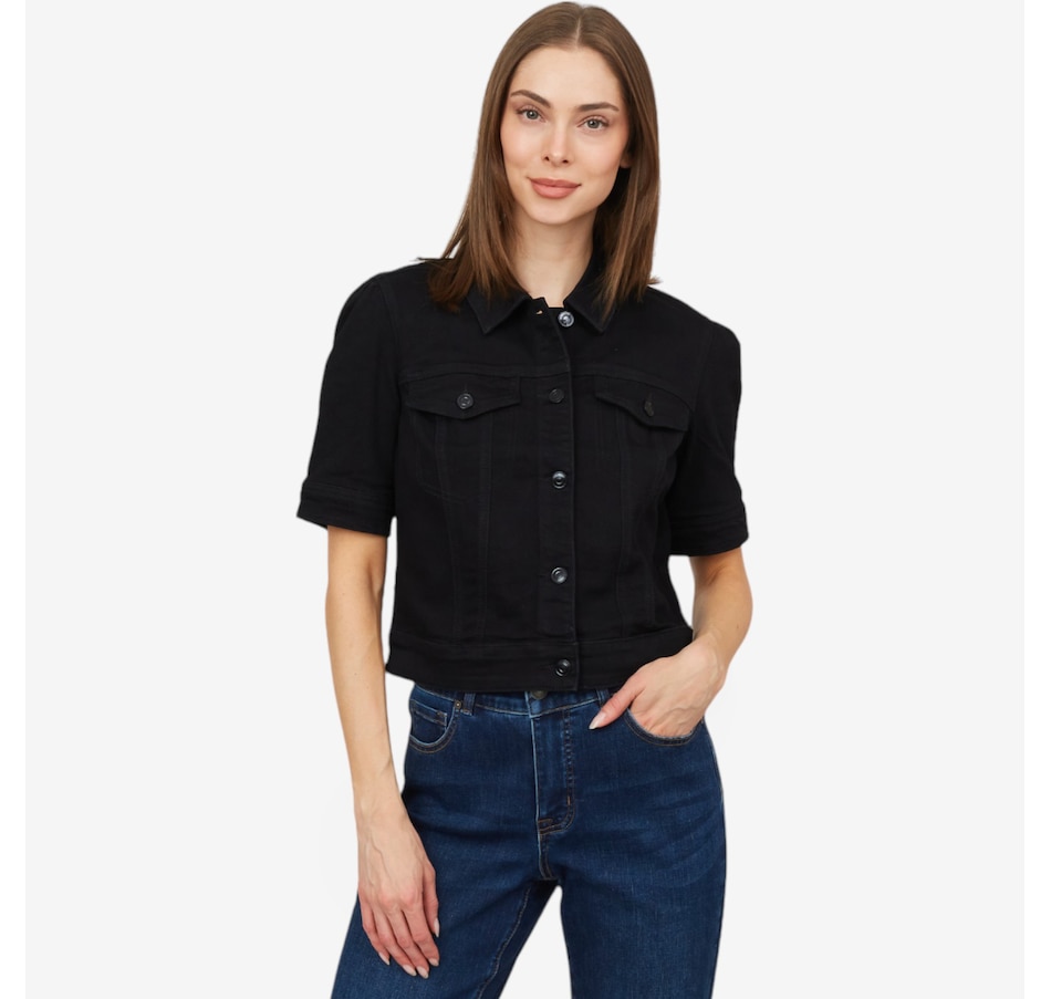 Image 204008_BLK.jpg, Product 204-008 / Price $39.33, claudia ev Elbow Sleeve Denim Jacket from claudia ev on TSC.ca's Fashion department