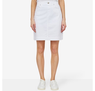Product 204-052 / Price $59.88 , claudia ev Pull-On Denim Skort with Pockets
