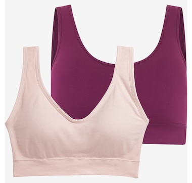 Jockey Back Smoothing and Seam Free Stretch Tank Bralette (2-pack)