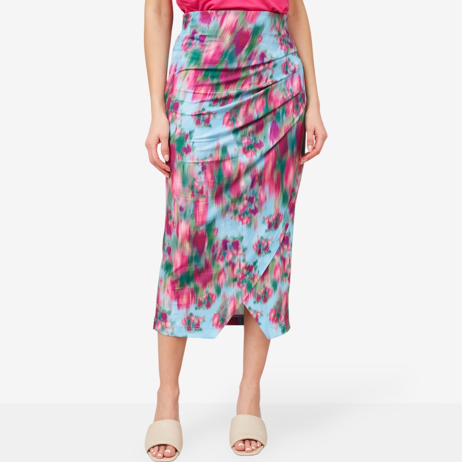 Image 204492_BLUFL.jpg, Product 204-492 / Price $29.33, Badgley Mischka Ruched Side Drape Skirt from Badgley Mischka on TSC.ca's Fashion department