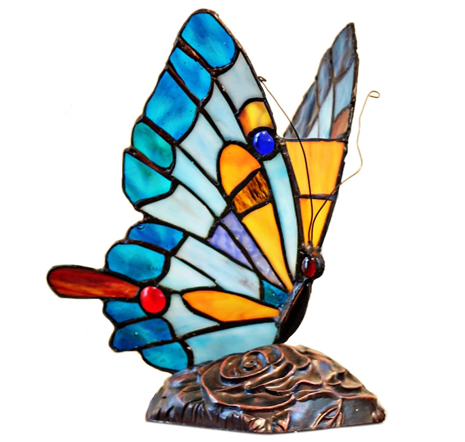 Image 205143.jpg, Product 205-143 / Price $79.99, Tiffany Style Blue Butterfly Accent Lamp from Tiffany Style Lighting on TSC.ca's Home & Garden department