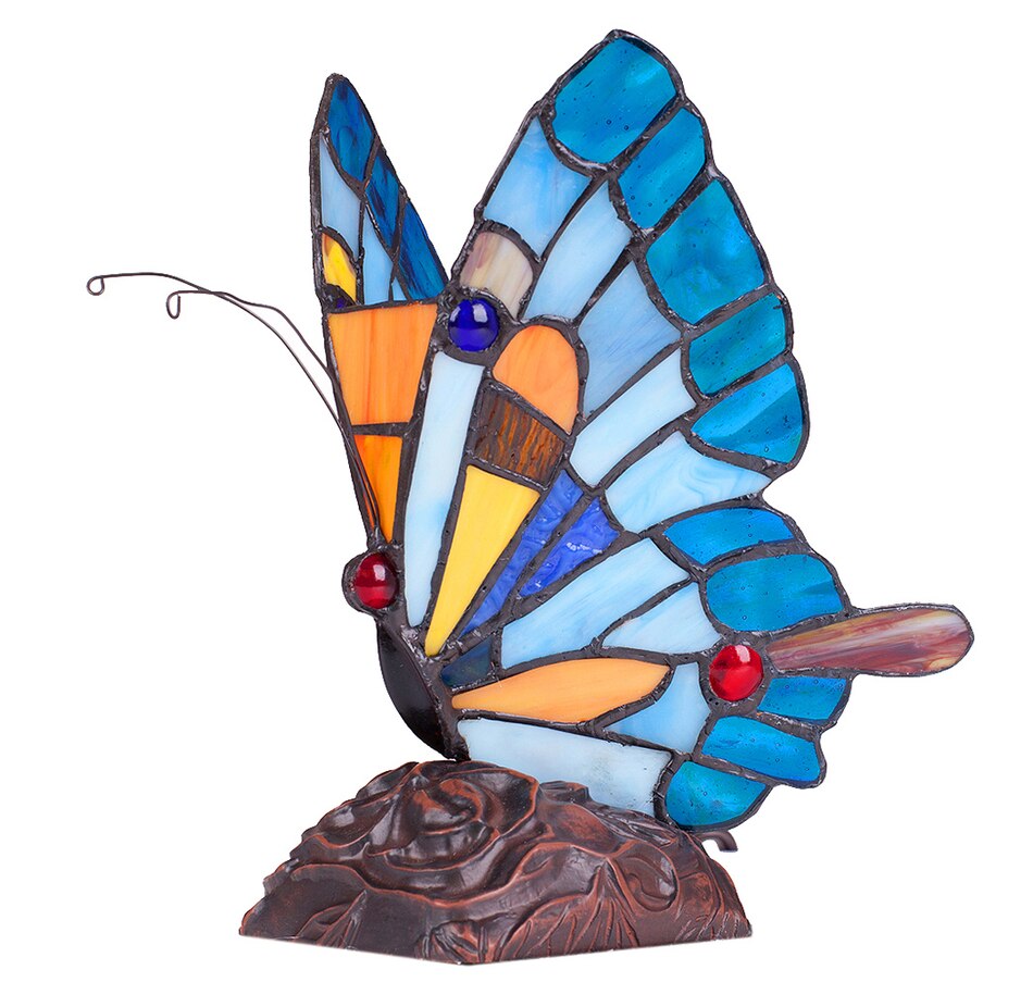 Image 205143_ALTMORE1.jpg, Product 205-143 / Price $79.99, Tiffany Style Blue Butterfly Accent Lamp from Tiffany Style Lighting on TSC.ca's Home & Garden department