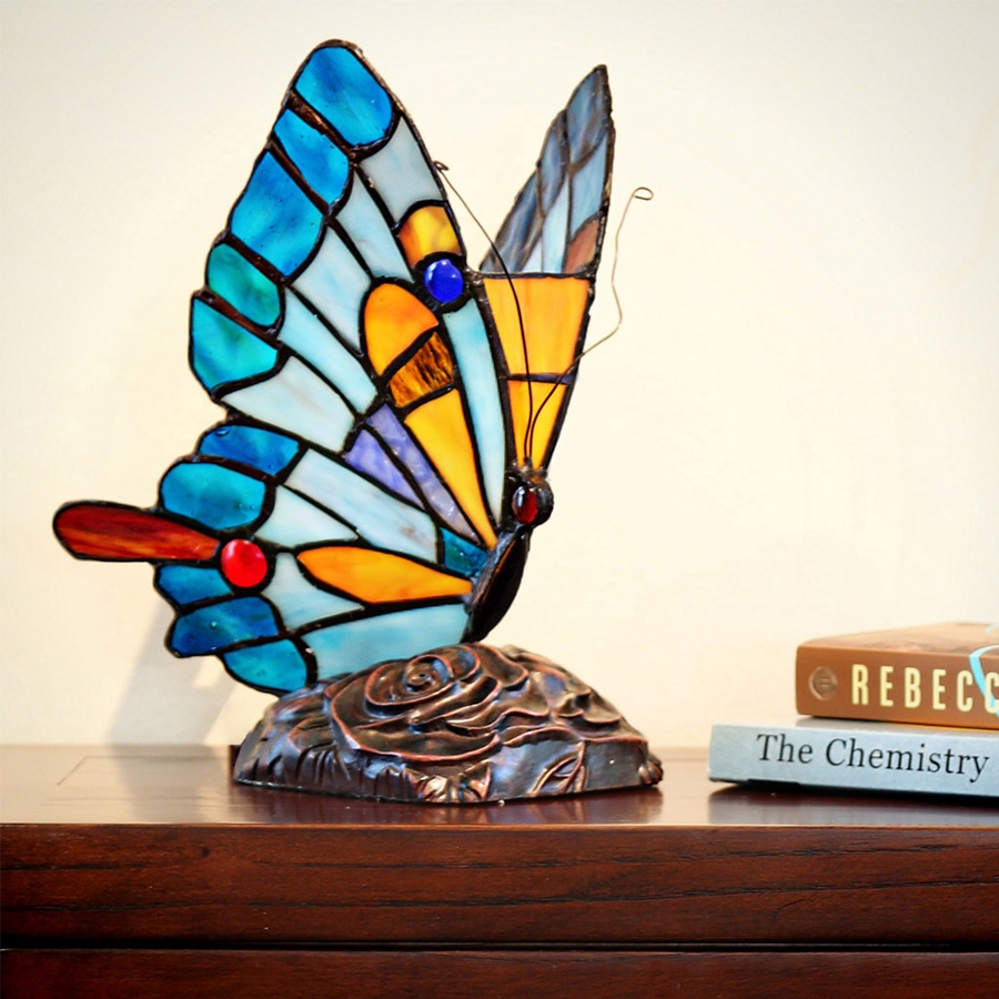 Image 205143_ALTMORE3.jpg, Product 205-143 / Price $119.99, Tiffany Style Blue Butterfly Accent Lamp from Tiffany Style Lighting on TSC.ca's Home & Garden department