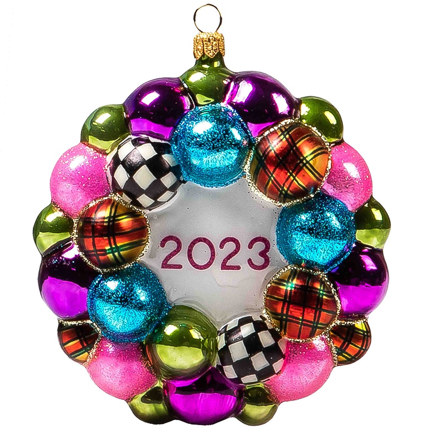 Image 205210.jpg, Product 205-210 / Price $59.33, MacKenzie-Childs Glass Ornament - Granny Kitsch 2023 Wreath, Keepsake Gift/Storage Box from MacKenzie Childs on TSC.ca's Home & Garden department
