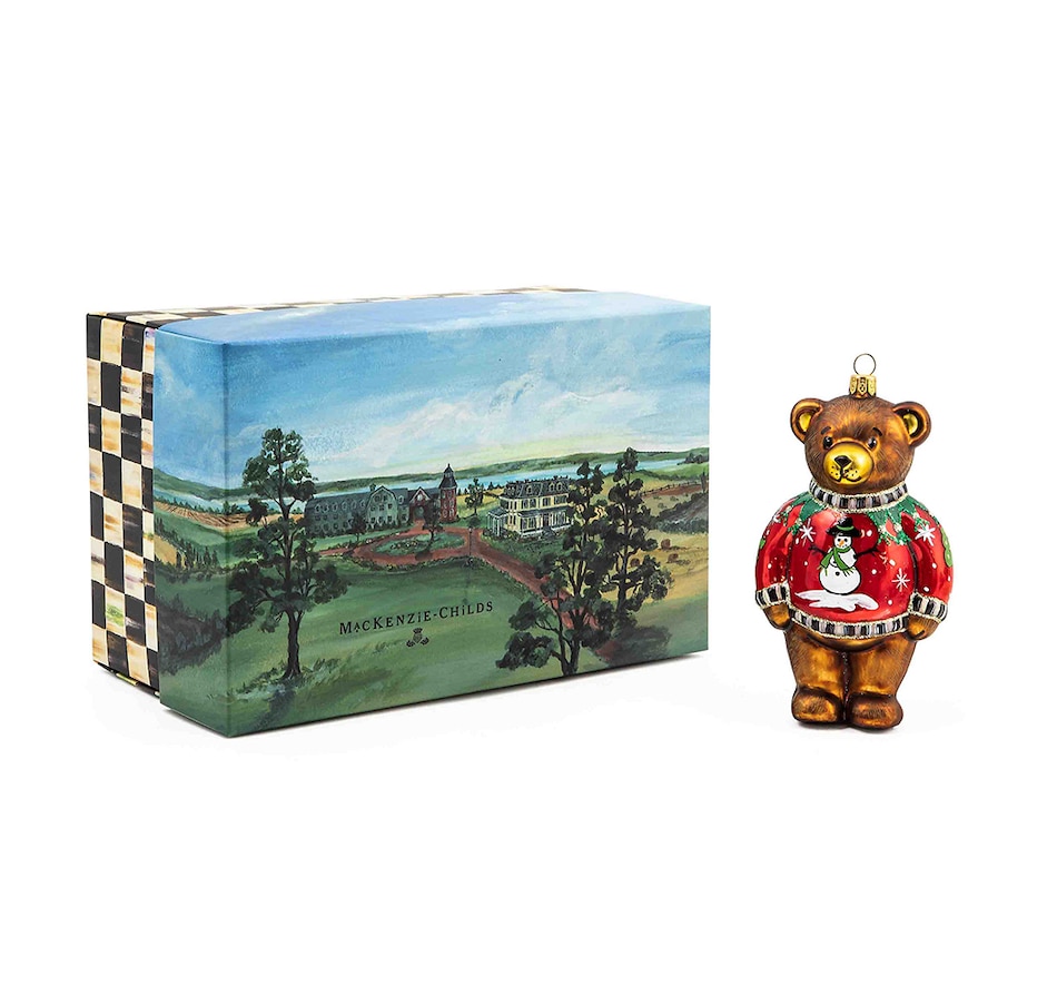 Image 205751_ALTMORE1.jpg, Product 205-751 / Price $115.00, MacKenzie-Childs Glass Ornament - Moose Head Wreath, Keepsake Gift/Storage Box from MacKenzie Childs on TSC.ca's Home & Garden department