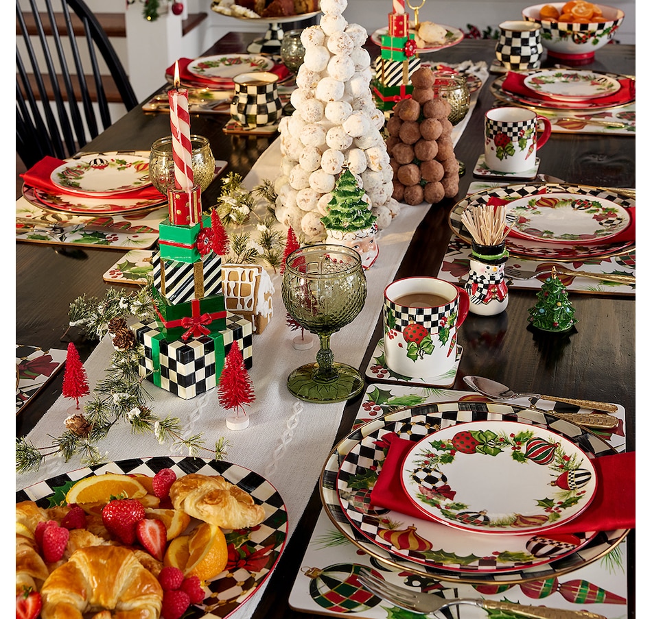 Image 205764_ALTMORE1.jpg, Product 205-764 / Price $130.00, MacKenzie-Childs Deck the Halls Dinner Plate (Set of 4) from MacKenzie Childs on TSC.ca's Kitchen department