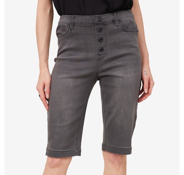 Diane Gilman Faux Button Fly Bermuda