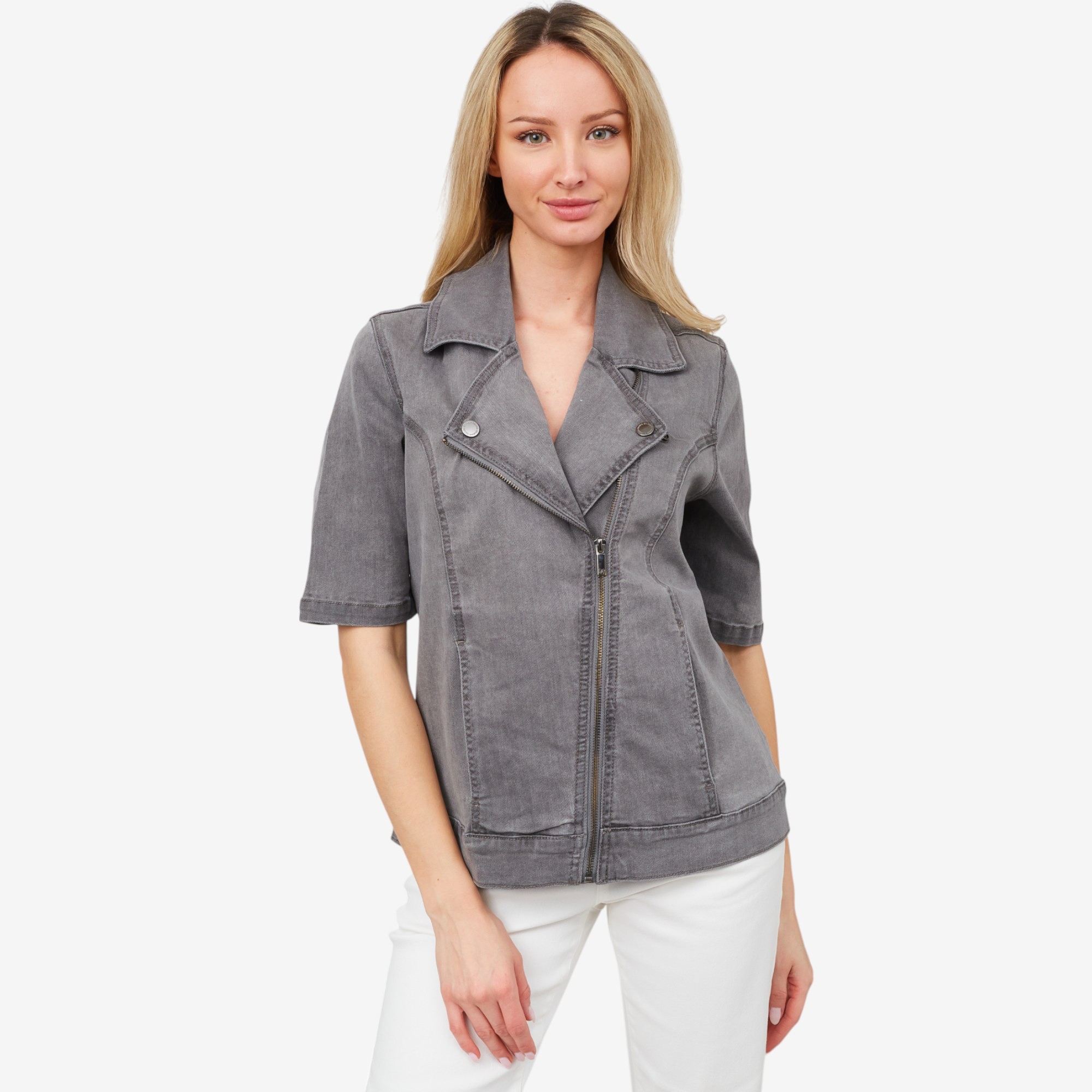 Diane Gilman New Classic Stretch Elbow Sleeve Moto Jacket - TSC.ca