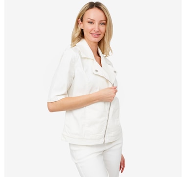 Diane Gilman New Classic Stretch Elbow Sleeve Moto Jacket