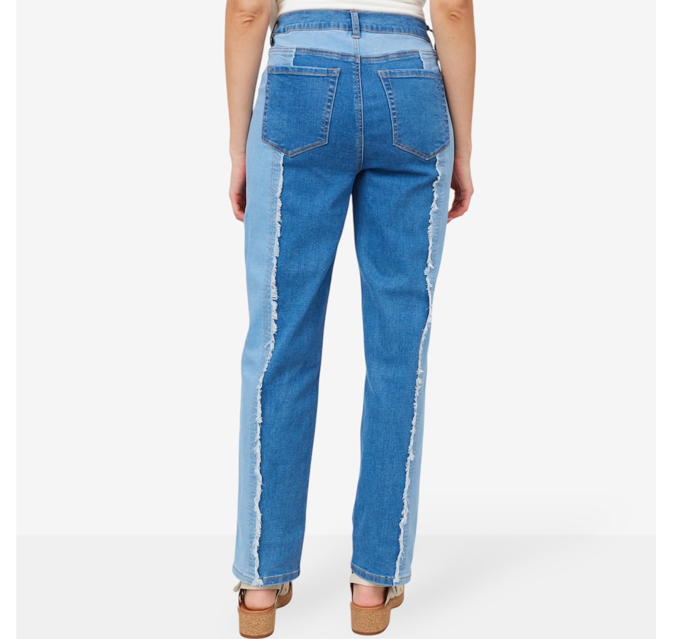 Image 206030_ALTMORE1.jpg, Product 206-030 / Price $34.33, Diane Gilman New Classic Stretch Two-Tone Straight Leg Jean from DG2 by Diane Gilman on TSC.ca's Fashion department