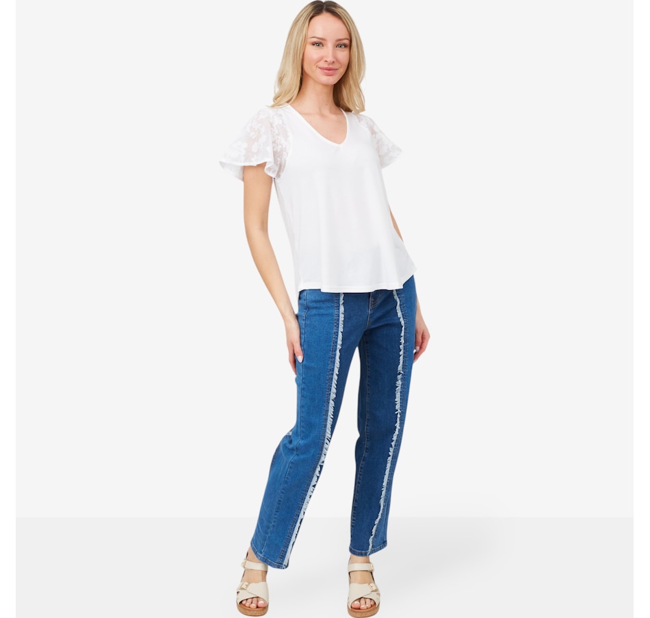 Image 206030_ALTMORE2.jpg, Product 206-030 / Price $34.33, Diane Gilman New Classic Stretch Two-Tone Straight Leg Jean from DG2 by Diane Gilman on TSC.ca's Fashion department