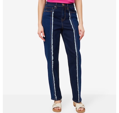 Diane Gilman New Classic Stretch Two-Tone Straight Leg Jean