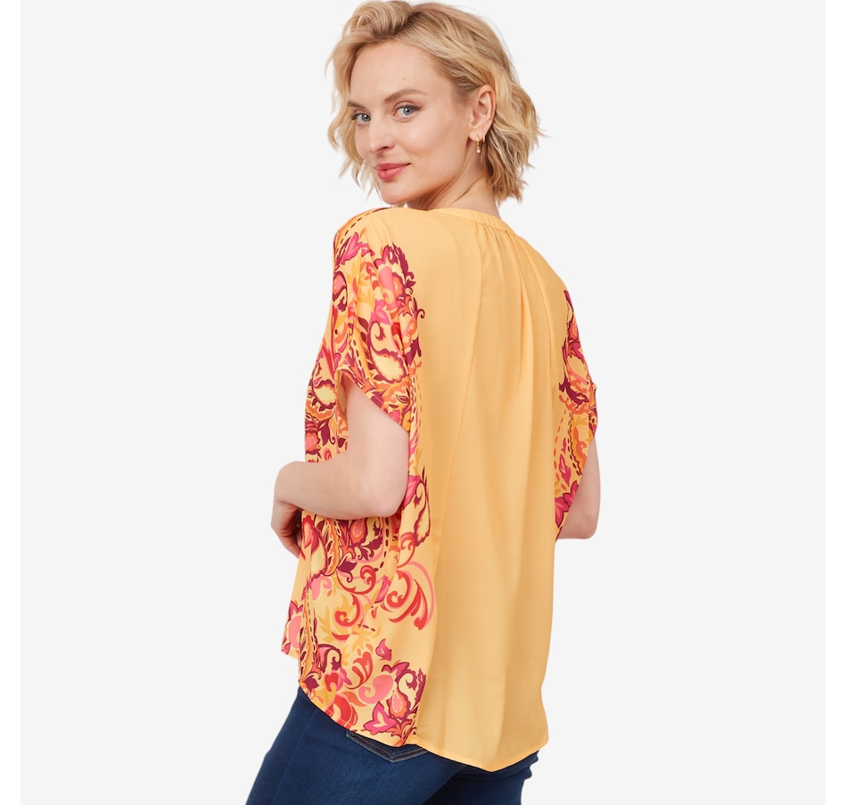Image 206032_ALTMORE2.jpg, Product 206-032 / Price $34.33, Diane Gilman Placement Print V-Neck Tunic Blouse from DG2 by Diane Gilman on TSC.ca's Fashion department