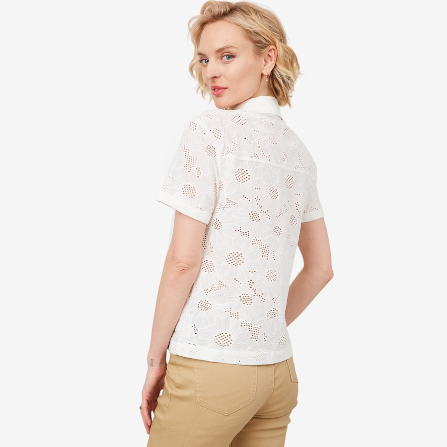 Image 206033_ALTMORE2.jpg, Product 206-033 / Price $39.33, Diane Gilman Short Sleeve Button Front Eyelet Top from DG2 by Diane Gilman on TSC.ca's Fashion department