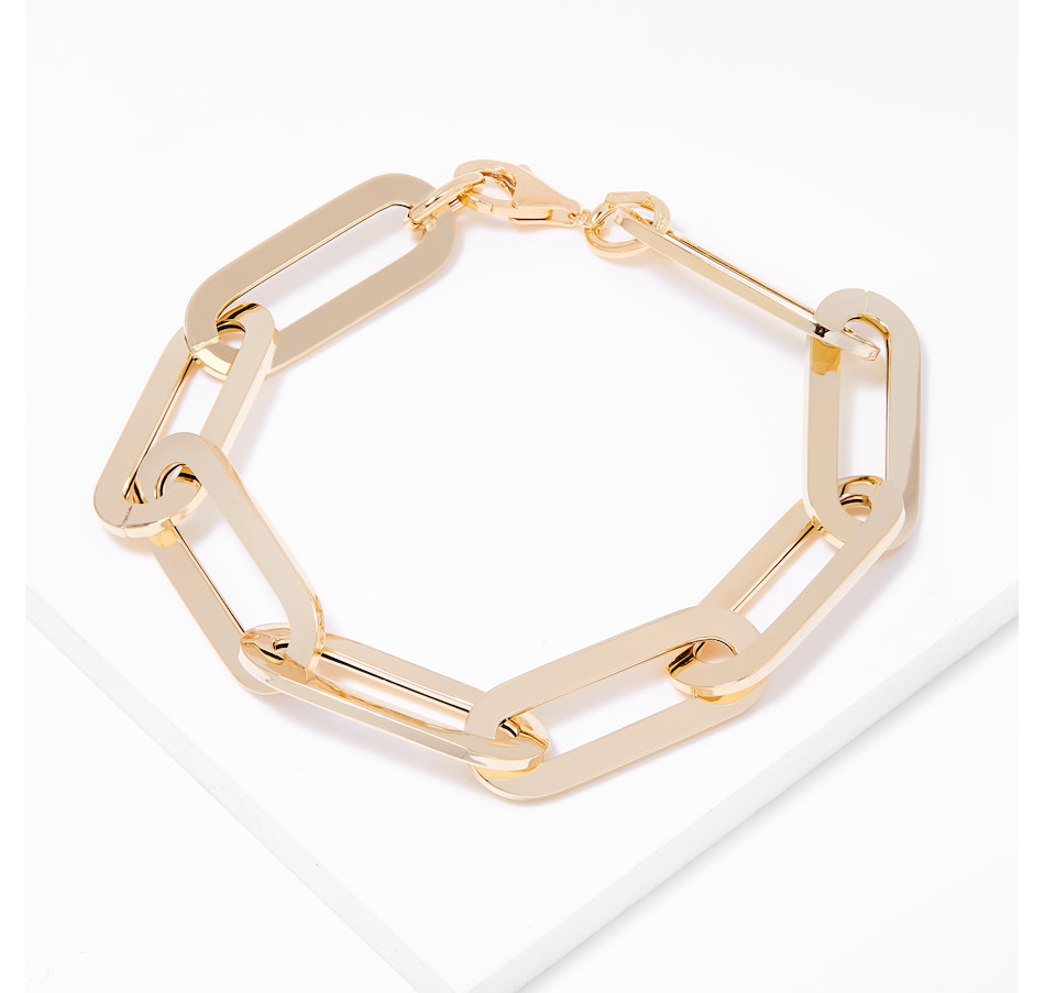 Image 206154.jpg, Product 206-154 / Price $979.99, Stefano Oro 14k Yellow Gold Shiny Long Paperclip Bracelet from Stefano Oro on TSC.ca's Jewellery department