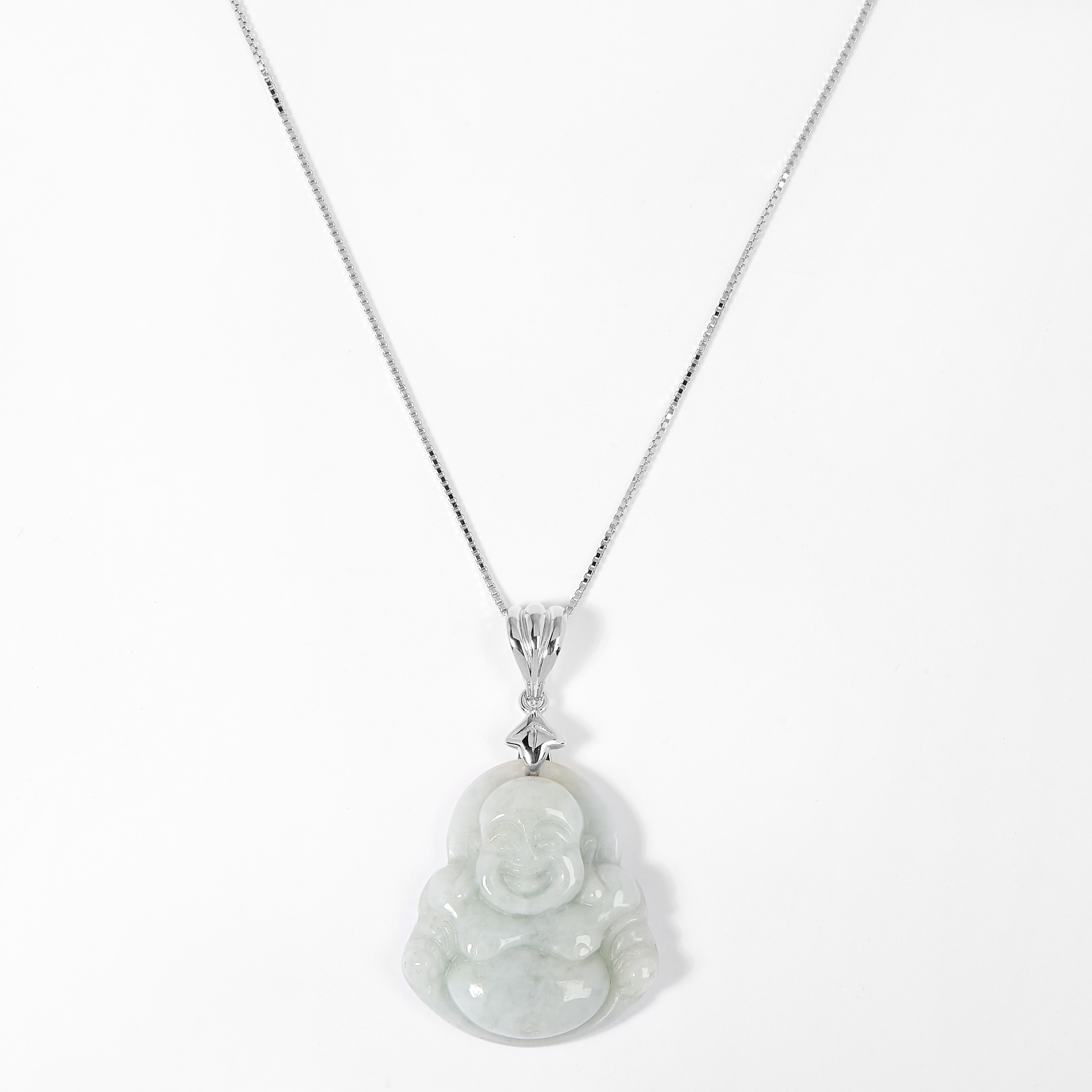 silver jade buddha pendant