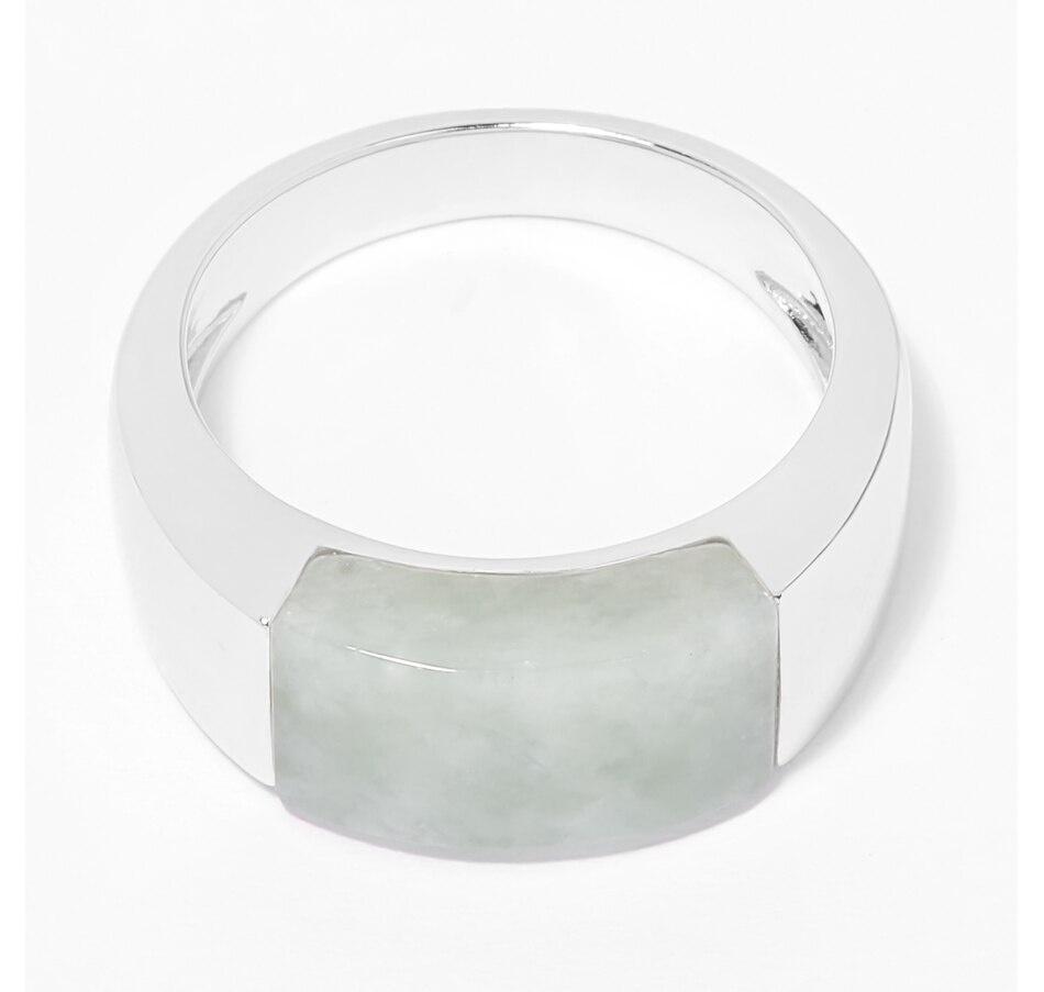 Image 206211_GRN.jpg, Product 206-211 / Price $69.33, Jade of Yesteryear Sterling Silver Jade Band Ring from Jade of Yesteryear on TSC.ca's Jewellery department