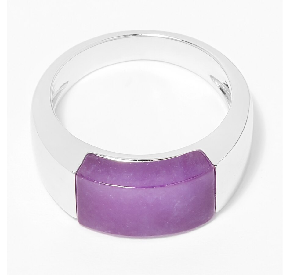 Image 206211_PUR.jpg, Product 206-211 / Price $69.33, Jade of Yesteryear Sterling Silver Jade Band Ring from Jade of Yesteryear on TSC.ca's Jewellery department