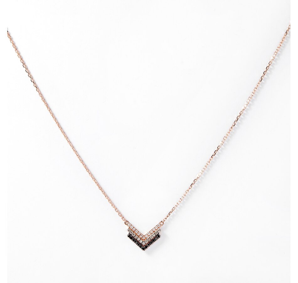 Image 206213.jpg, Product 206-213 / Price $661.99, 10K Rose Gold 0.16ctw Tri Colour Diamond Necklace from The Vault on TSC.ca's Jewellery department