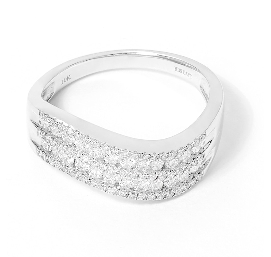 Image 206215.jpg, Product 206-215 / Price $1,679.99, 10K White Gold 0.67ctw Diamond Channel Set Wave Ring from The Vault on TSC.ca's Jewellery department