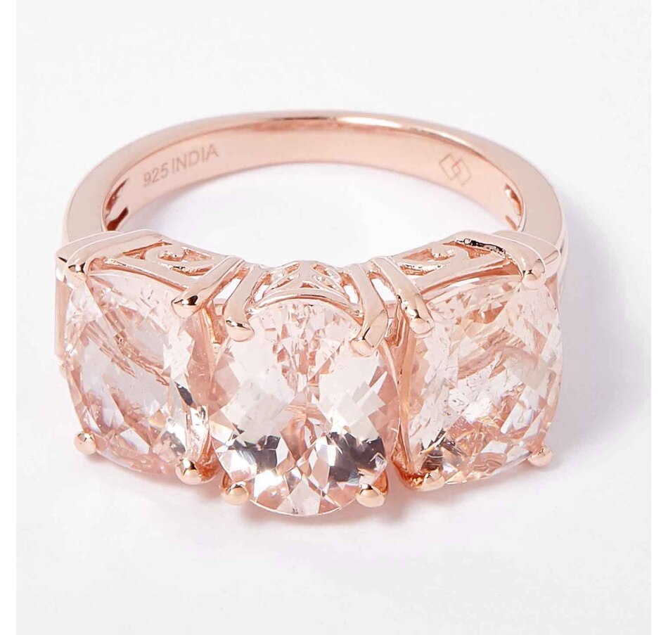Image 206238.jpg, Product 206-238 / Price $188.99, Sterling Silver/18K Rose Gold Plate Morganite & White Topaz Ring on TSC.ca's Jewellery department
