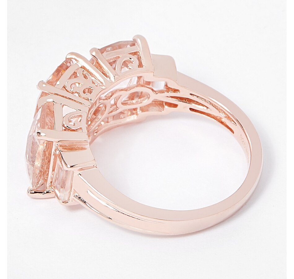 Image 206238_ALTMORE1.jpg, Product 206-238 / Price $188.99, Sterling Silver/18K Rose Gold Plate Morganite & White Topaz Ring on TSC.ca's Jewellery department