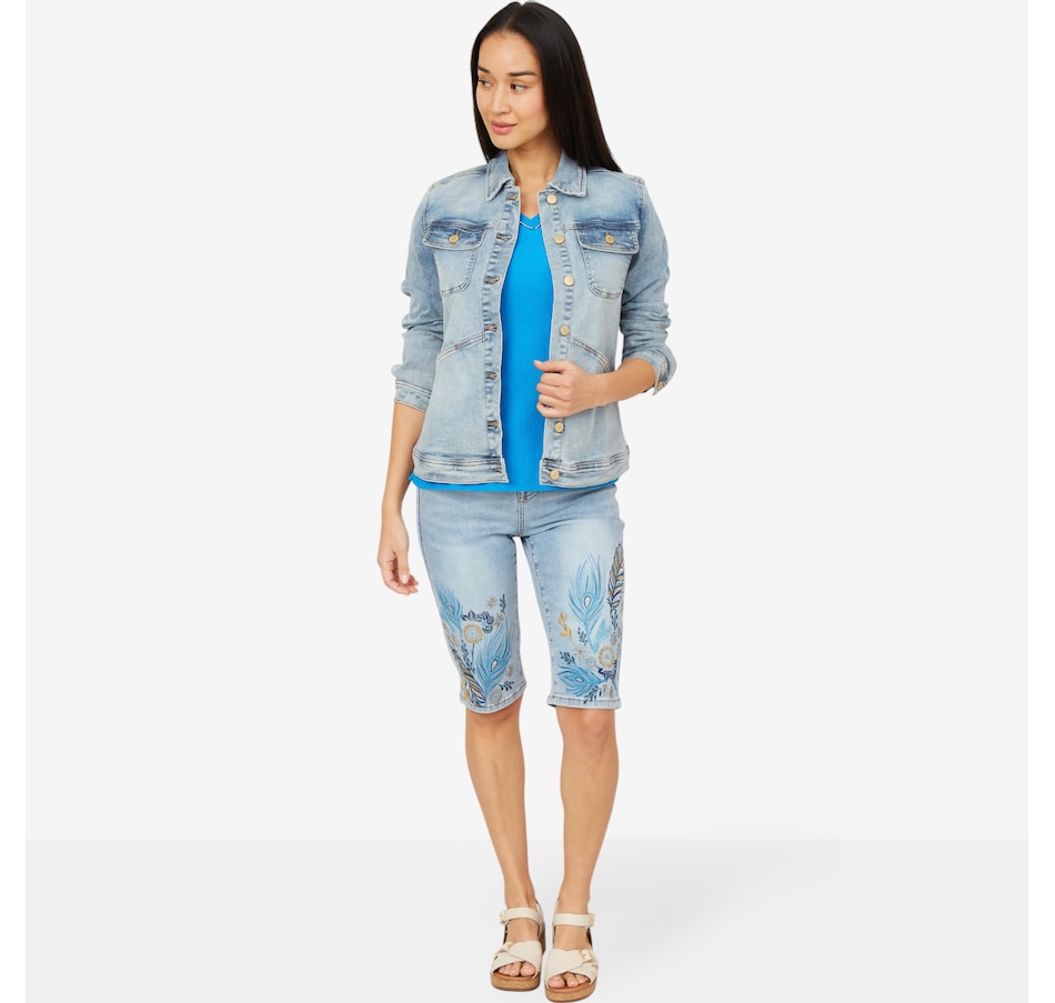 Image 206343_ALTMORE4.jpg, Product 206-343 / Price $74.33, Diane Gilman New Classic Stretch Embellished Back Denim Jacket from DG2 by Diane Gilman on TSC.ca's Fashion department