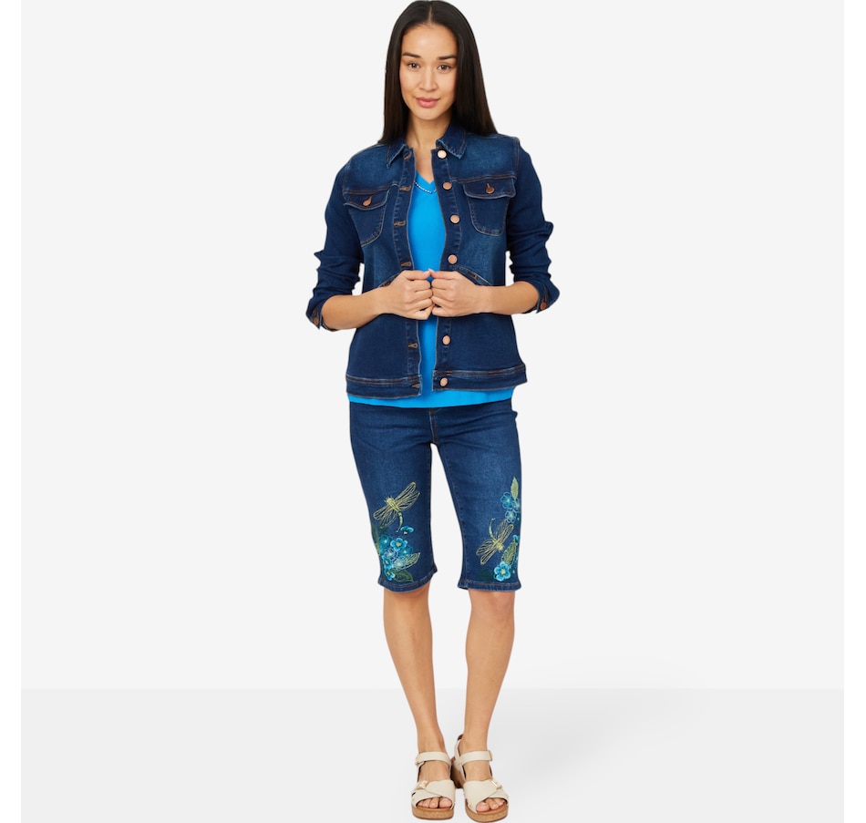 Image 206343_ALTMORE5.jpg, Product 206-343 / Price $74.33, Diane Gilman New Classic Stretch Embellished Back Denim Jacket from DG2 by Diane Gilman on TSC.ca's Fashion department