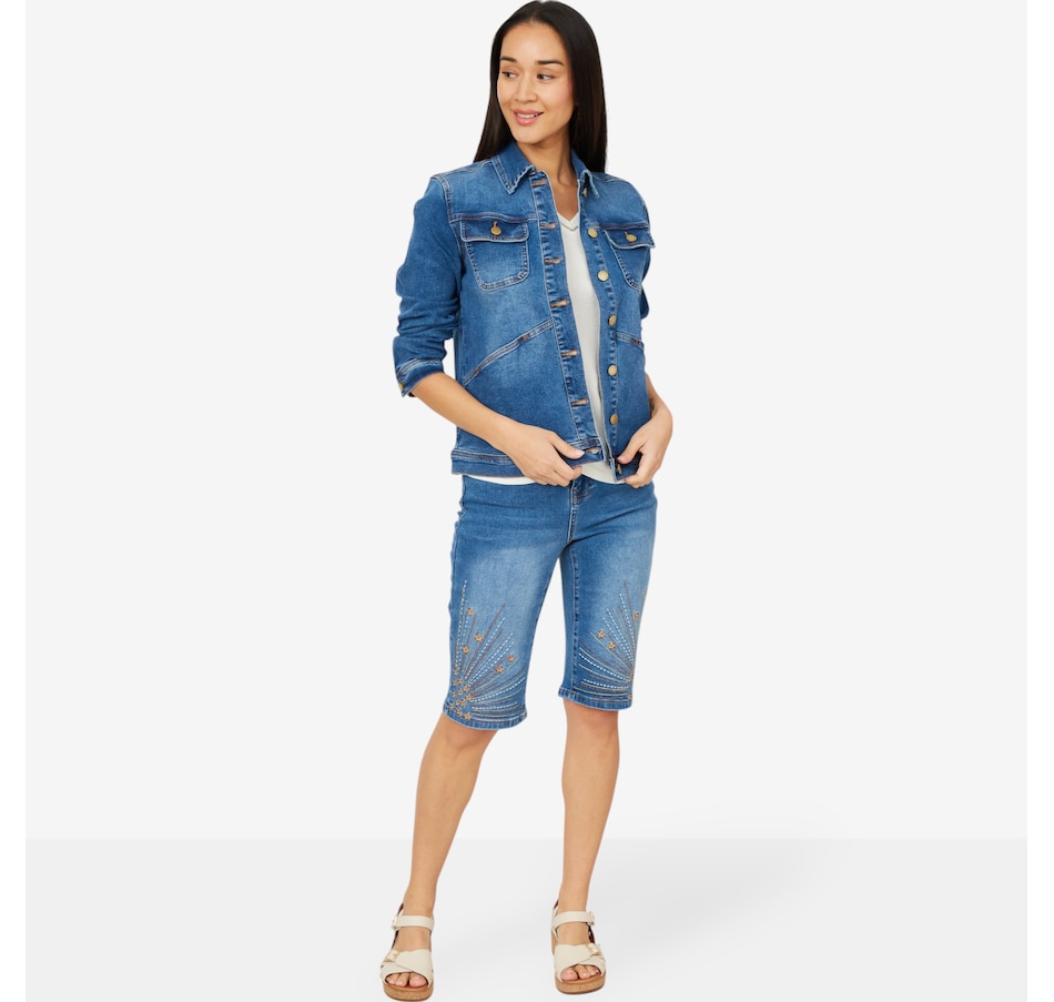 Image 206343_ALTMORE7.jpg, Product 206-343 / Price $74.33, Diane Gilman New Classic Stretch Embellished Back Denim Jacket from DG2 by Diane Gilman on TSC.ca's Fashion department