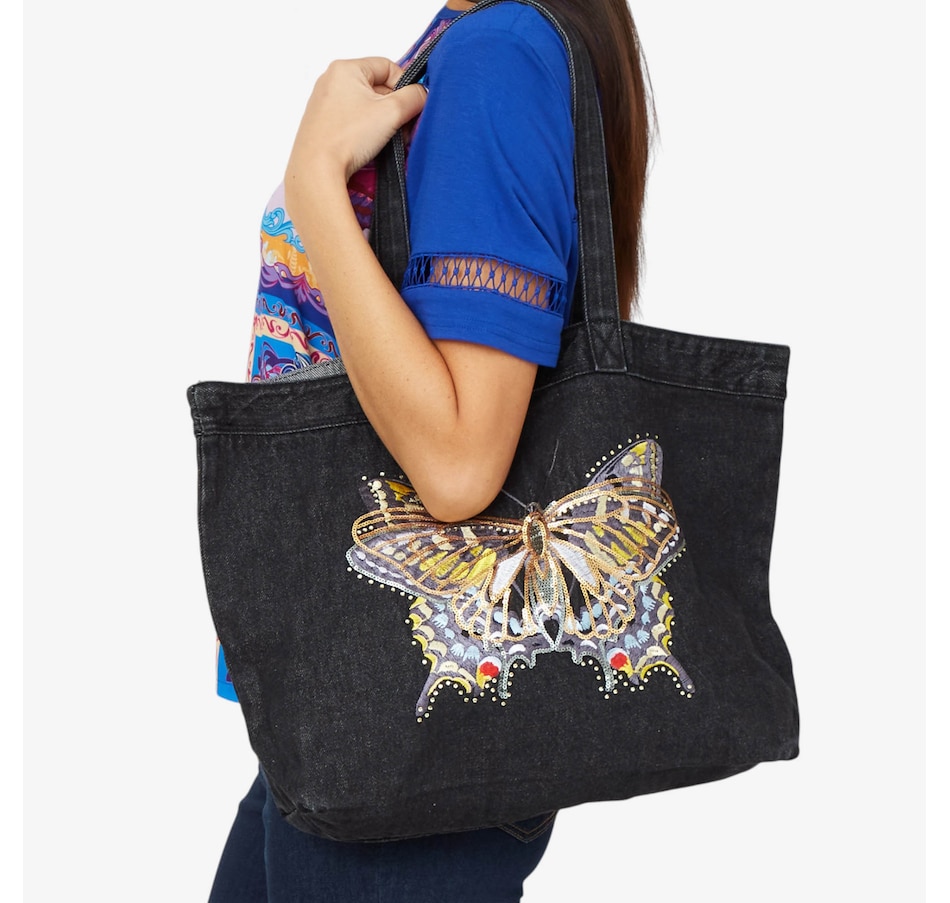 Image 206345_BLK.jpg, Product 206-345 / Price $70.88, Diane Gilman Embroidered Tote Bag from DG2 by Diane Gilman on TSC.ca's Fashion department