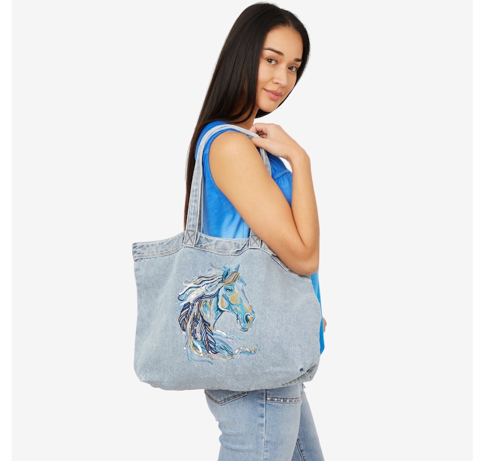 Image 206345_CHA.jpg, Product 206-345 / Price $70.88, Diane Gilman Embroidered Tote Bag from DG2 by Diane Gilman on TSC.ca's Fashion department