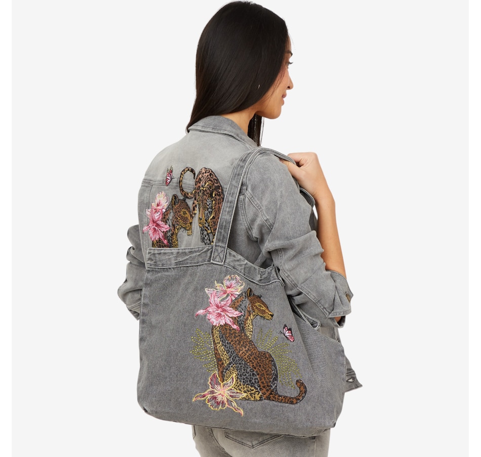 Image 206345_GRY.jpg, Product 206-345 / Price $70.88, Diane Gilman Embroidered Tote Bag from DG2 by Diane Gilman on TSC.ca's Fashion department