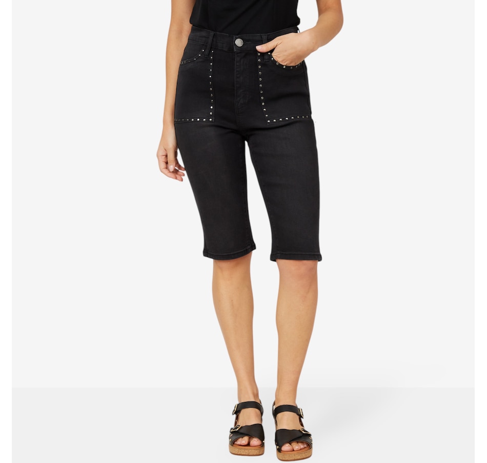 Image 206351_BLK.jpg, Product 206-351 / Price $29.33, Diane Gilman New Classic Stretch Studded Pocket Bermuda from DG2 by Diane Gilman on TSC.ca's Fashion department