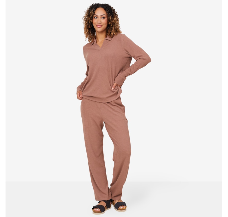 Image 206354_ALTMORE2.jpg, Product 206-354 / Price $49.88, Cuddl Duds Soft Rib Polo Lounge Pant Set from Cuddl Duds on TSC.ca's Fashion department