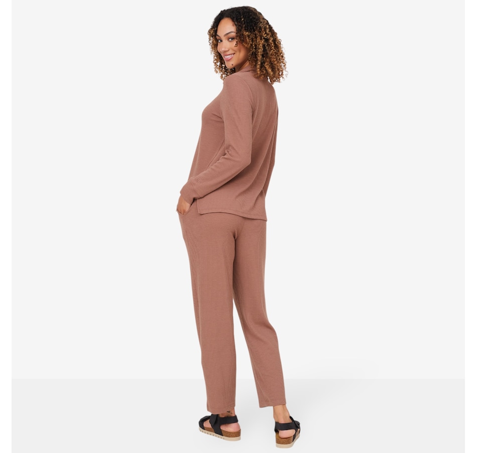 Image 206355_ALTMORE1.jpg, Product 206-355 / Price $49.88, Cuddl Duds Petite Soft Rib Polo Lounge Pant Set from Cuddl Duds on TSC.ca's Fashion department
