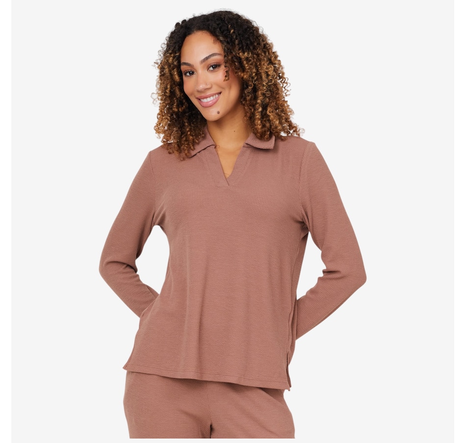 Image 206355_ALTMORE3.jpg, Product 206-355 / Price $49.88, Cuddl Duds Petite Soft Rib Polo Lounge Pant Set from Cuddl Duds on TSC.ca's Fashion department