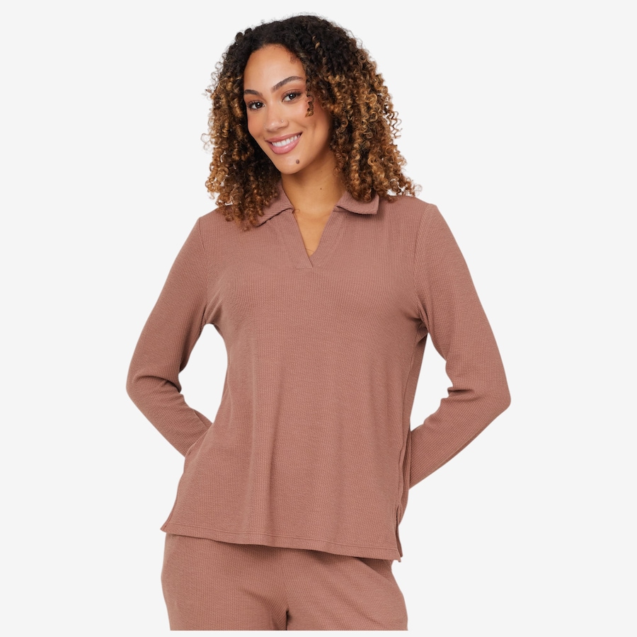 Image 206355_ALTMORE3.jpg, Product 206-355 / Price $49.88, Cuddl Duds Petite Soft Rib Polo Lounge Pant Set from Cuddl Duds  on TSC.ca's Fashion department