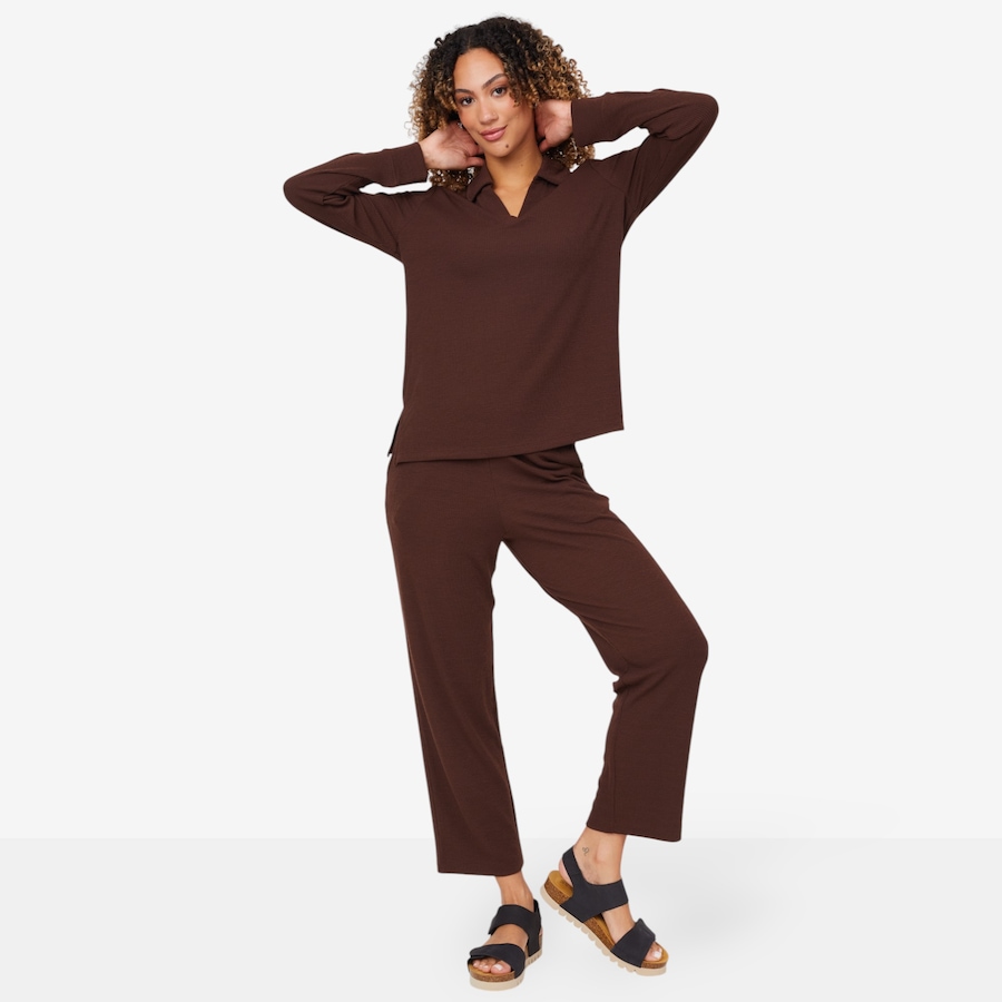 Image 206355_CHIRT.jpg, Product 206-355 / Price $49.88, Cuddl Duds Petite Soft Rib Polo Lounge Pant Set from Cuddl Duds  on TSC.ca's Fashion department